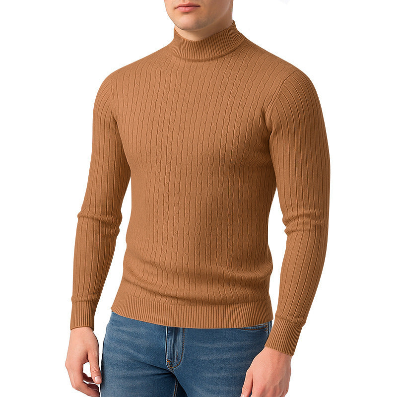 Herren modischer Rollkragenpullover mit strukturierter Oberfläche Drune