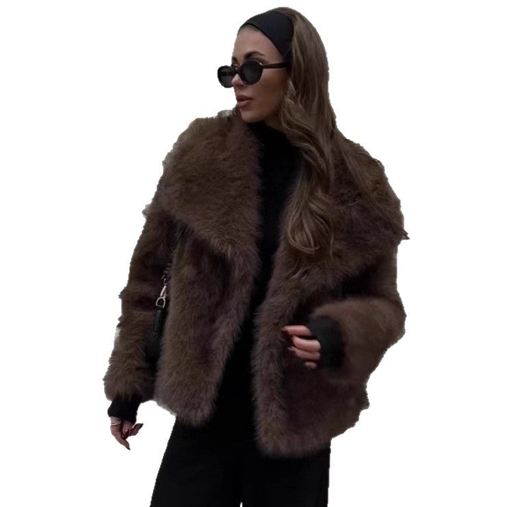 Damen Fuzzy Freizeitjacke Drune