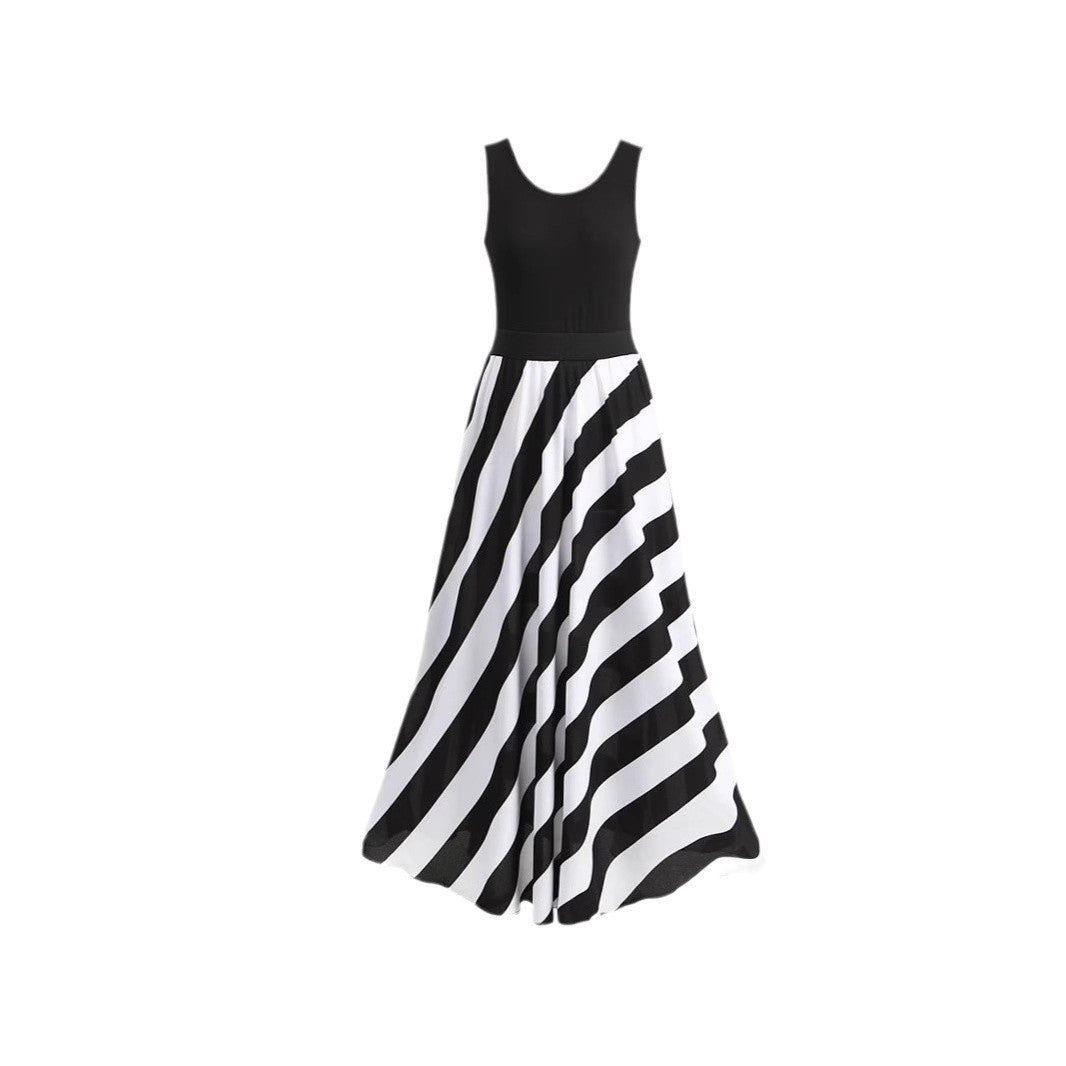 Damen Maxikleid mit elegantem Streifenmuster Drune