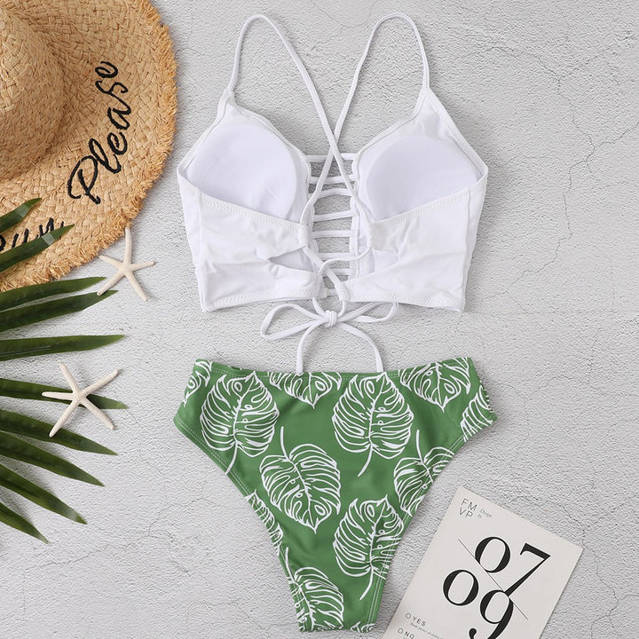 Damen Bikini-Set mit verspieltem Rüschendesign und hoch geschnittenen Höschen Drune