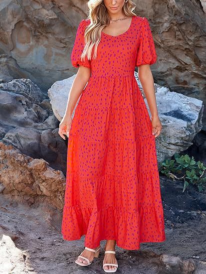 Damen Maxikleid mit Rüschendesign und floralem Muster Drune