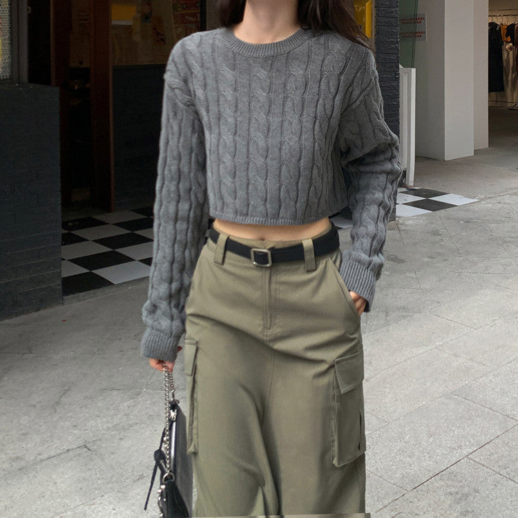 Damen Grobstrickpullover mit strukturiertem Muster und lässigem Schnitt Drune
