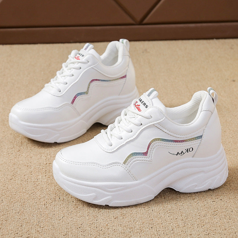 Damen Sportliche Sneakers mit modischem Plateau und atmungsaktivem Obermaterial Drune