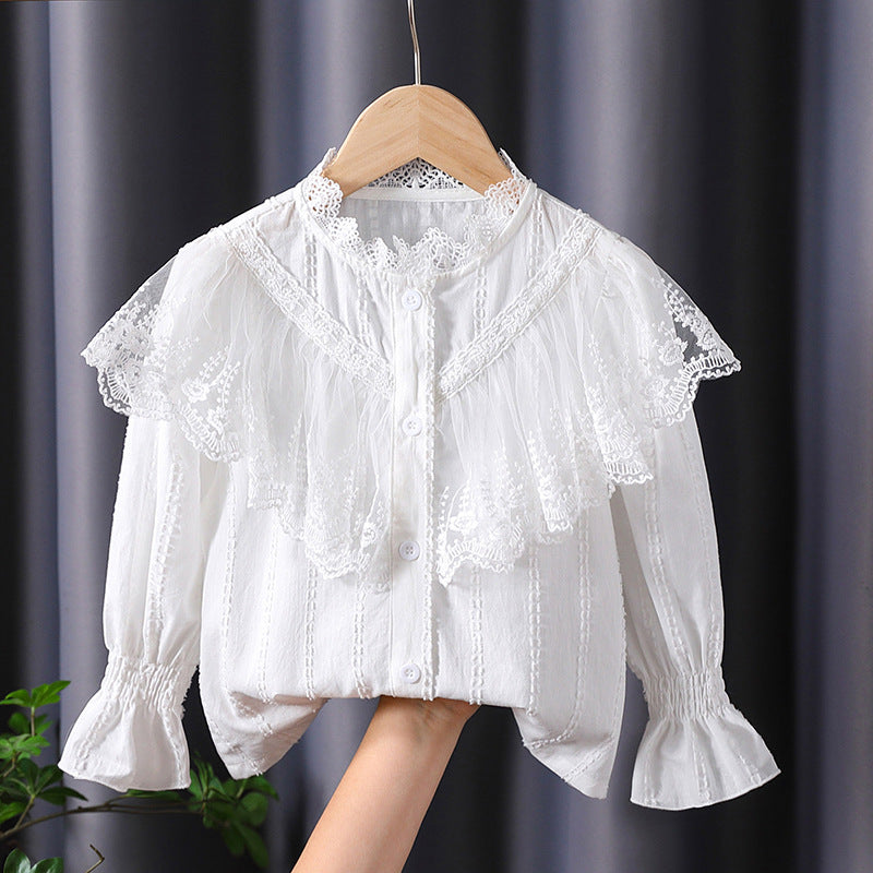 Mädchen Bluse mit romantischen Spitzendetails Drune