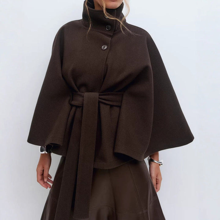Damen Wickeljacke mit elegantem Stehkragen und weit geschnittenen Ärmeln Drune