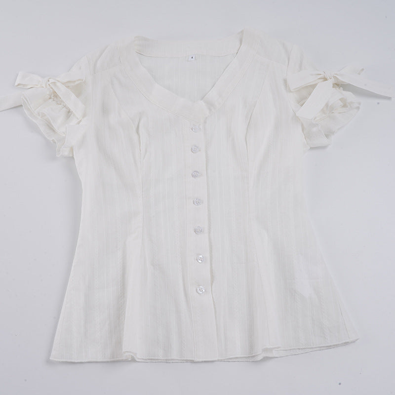 Damen Blusenshirt mit modischem Schnitt und Rüschendetails Drune
