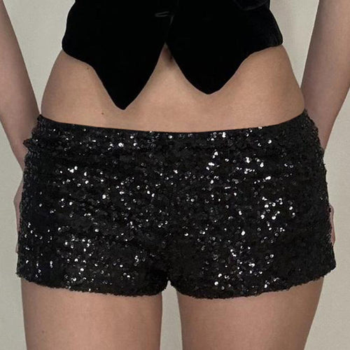 Damen figurbetonte Kunstleder-Shorts mit dekorativen Nieten und seitlichen Taschen Drune