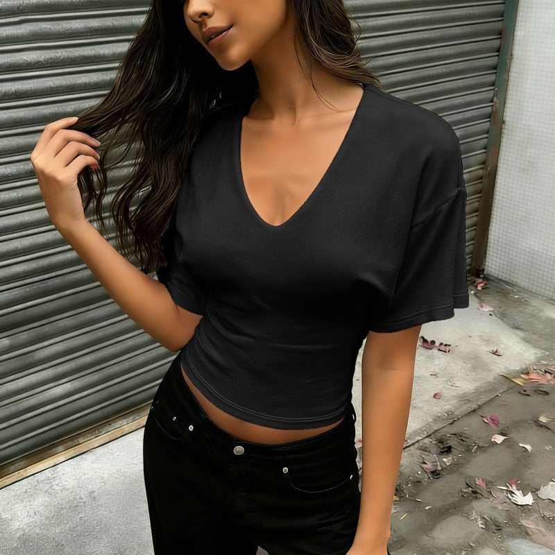 Damen lässiges V-Neck T-Shirt Drune