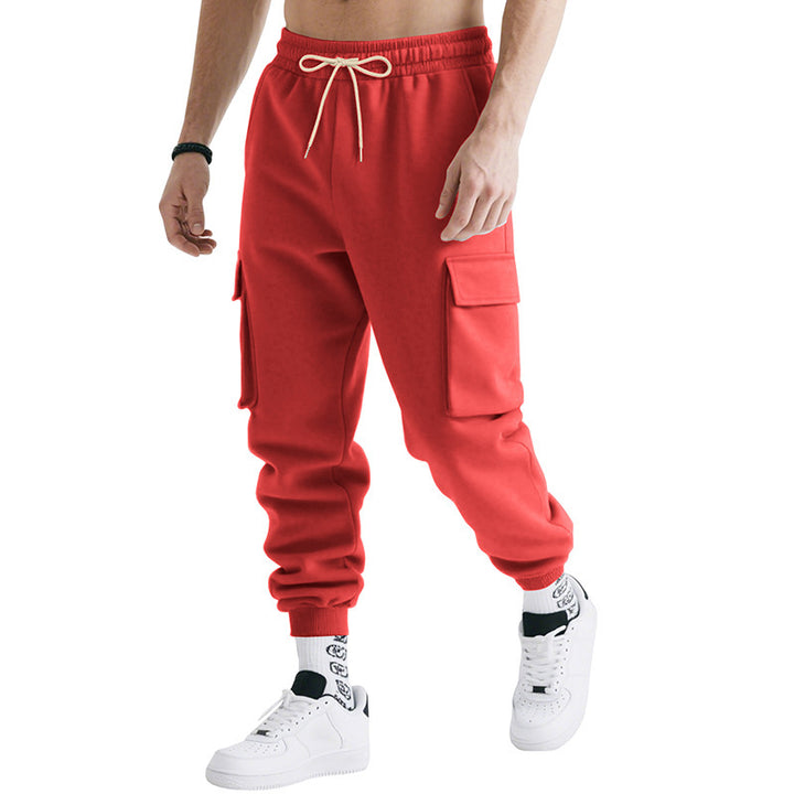 Herren nan technische Cargo-Sweathose mit Doppelklappen-Taschen, elastischem Kordelbund und konischen Rippbündchen Drune
