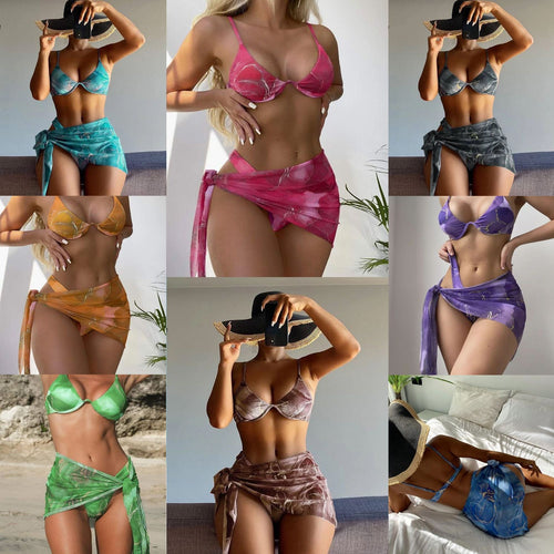 Damen Bikini-Set mit elegantem Wickelrock und modischen Akzenten Drune