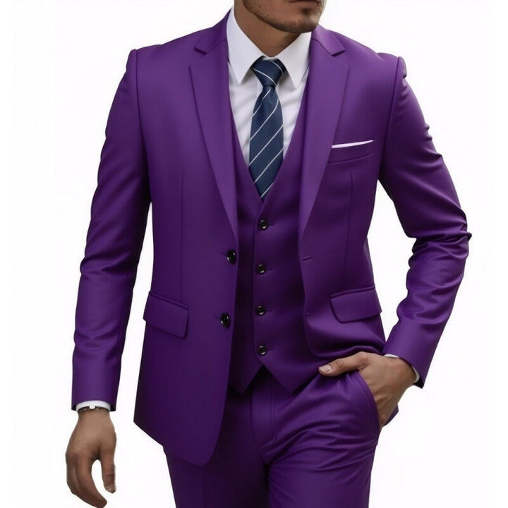 Herren nan dreiteiliges Slim-Fit Anzugset mit Weste, schmalem Revers und taillierter Silhouette Drune