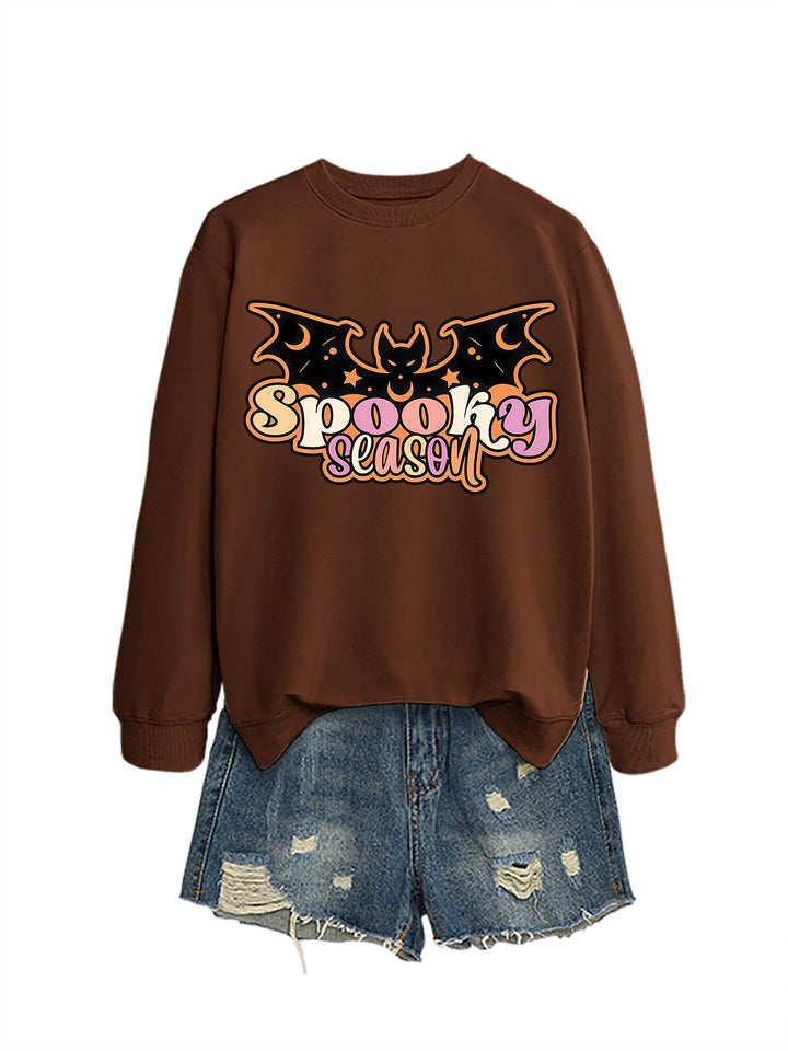 Damen Sweatshirt mit kreativem Halloween-Motiv Drune