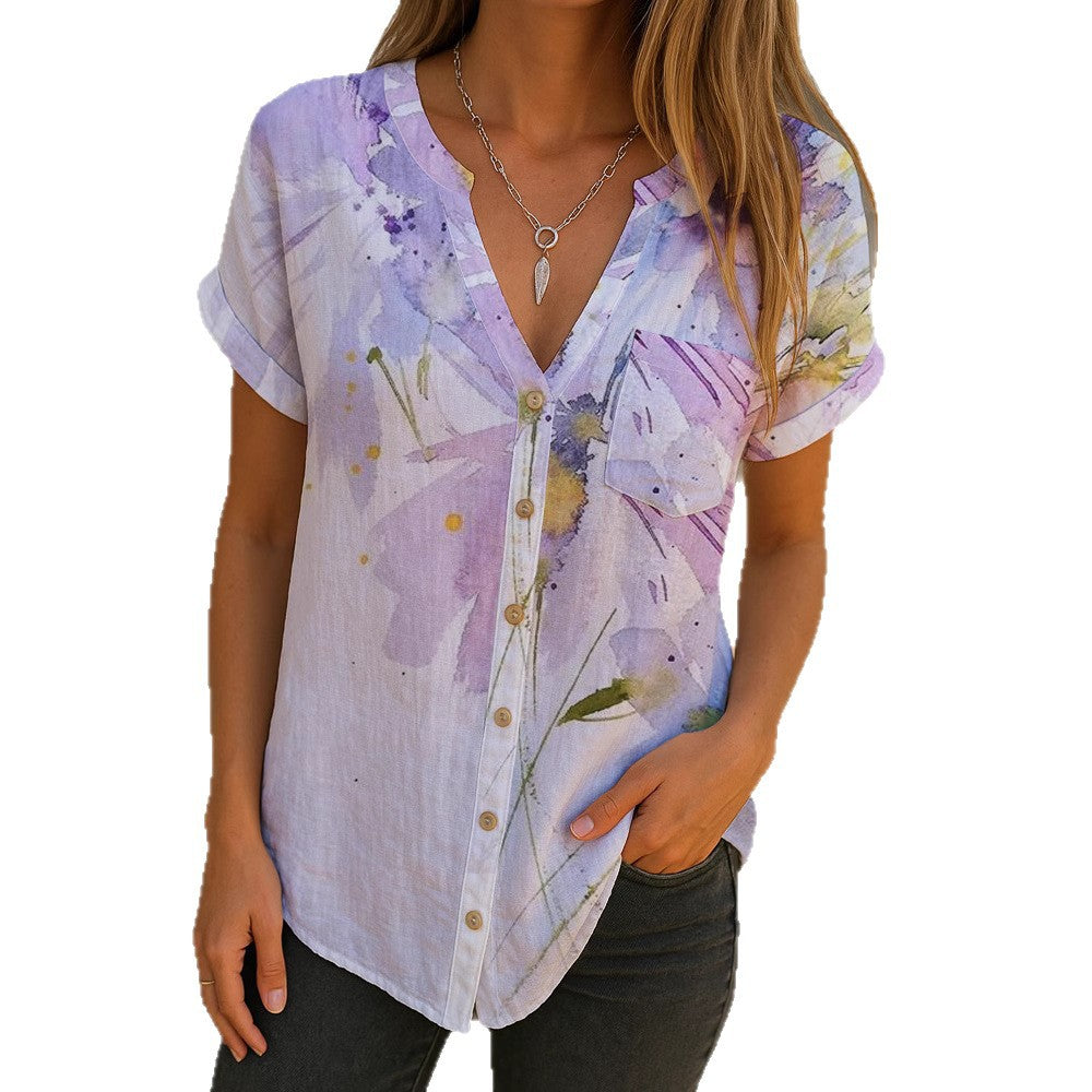Damen elegante Bluse mit floralem Stickdesign Drune
