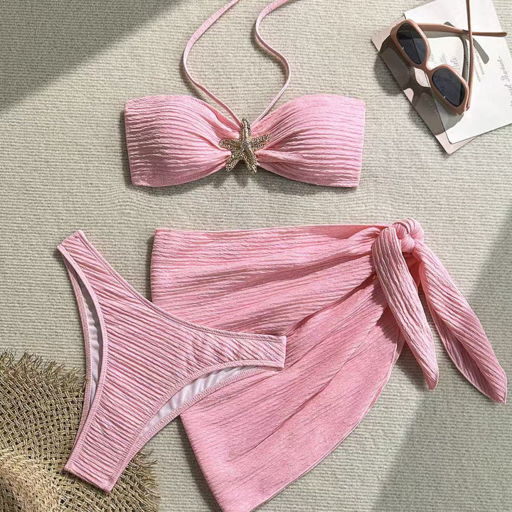 Damen Bandeau-Bikini mit schickem Wickeltuch Drune