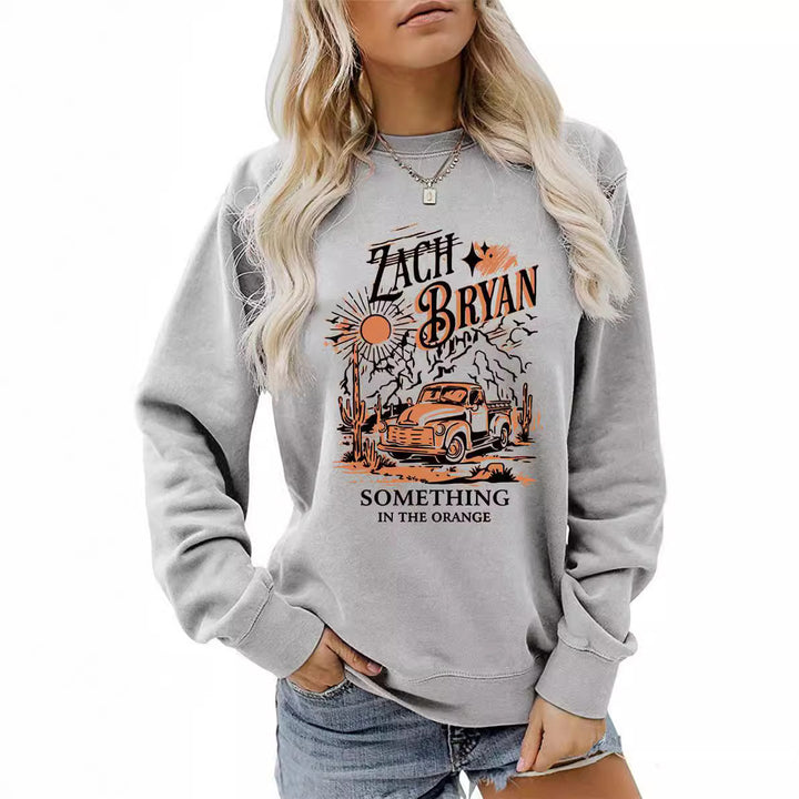 Damen Sweatshirt mit inspirierendem Vintage-Truck-Design Drune