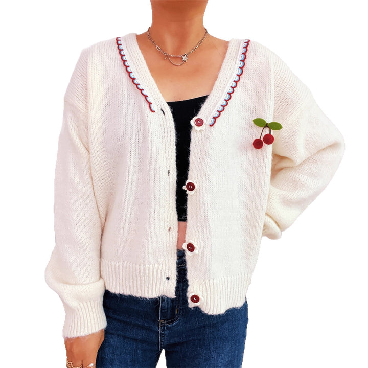 Damen verspielte Strickjacke mit buntem Knopfdesign und hohem Komfort Drune
