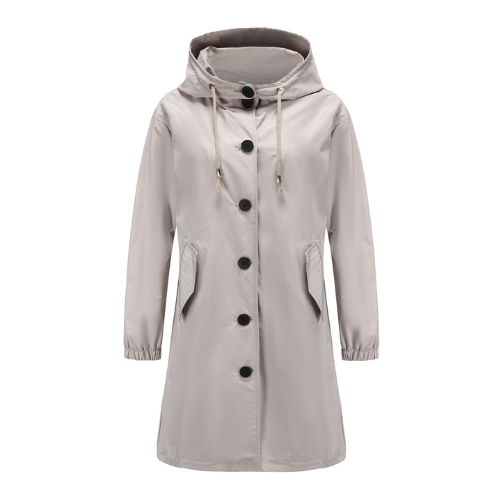 Damen modische Übergangsjacke mit verstellbarer Kapuze und praktischen Taschen Drune