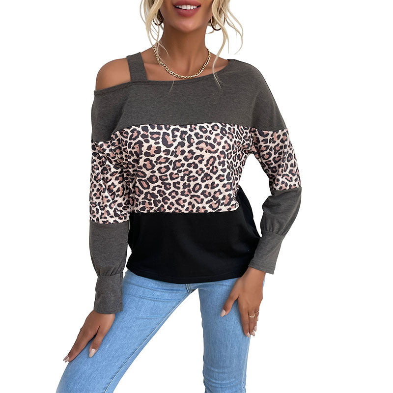 Damen Off-Shoulder Sweatshirt mit tierischem Print und lässigem Schnitt Drune