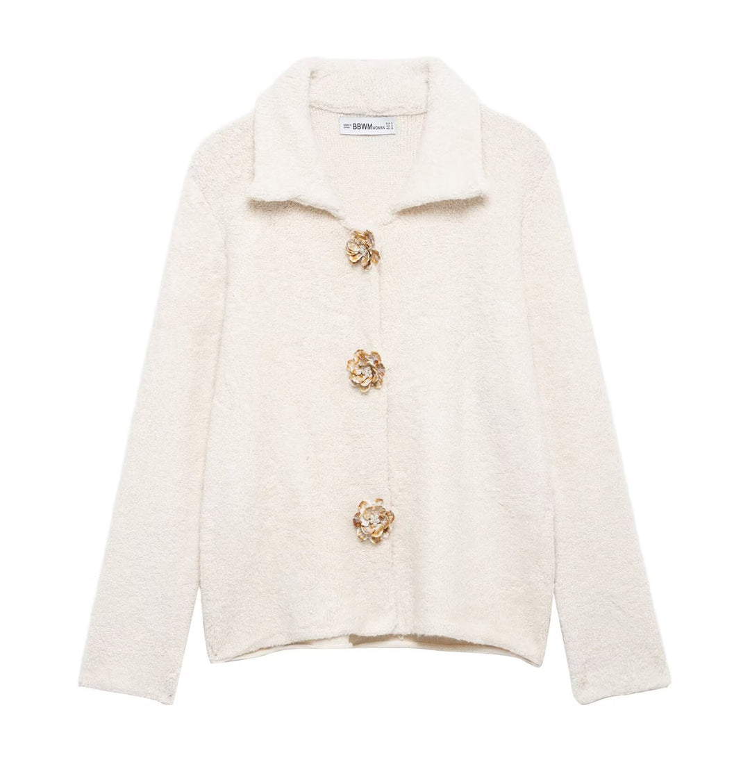 Damen Kochjacke mit dekorativen Knopfdetails Drune