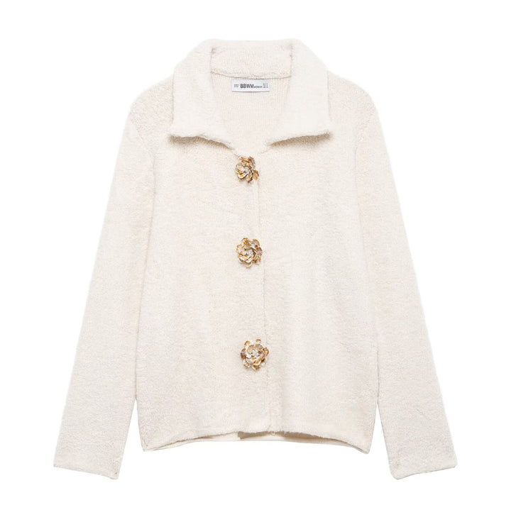 Damen Kochjacke mit dekorativen Knopfdetails Drune