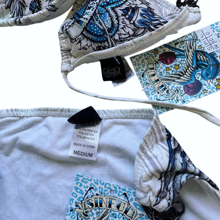 Damen Triangel-Bikini mit aufwändigem Grafikdesign und modischen Details Drune