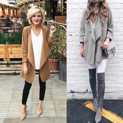 Damen Wickeljacke mit modischem Schnitt und kuscheligem Material Drune