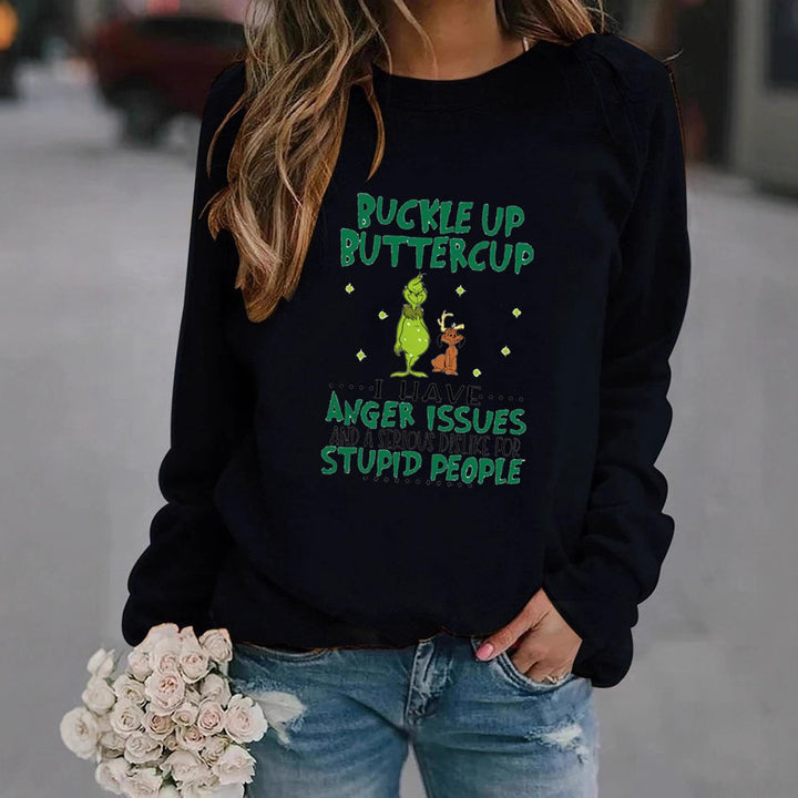 Damen Sweatshirt mit humorvollem Spruch und kreativem Design Drune