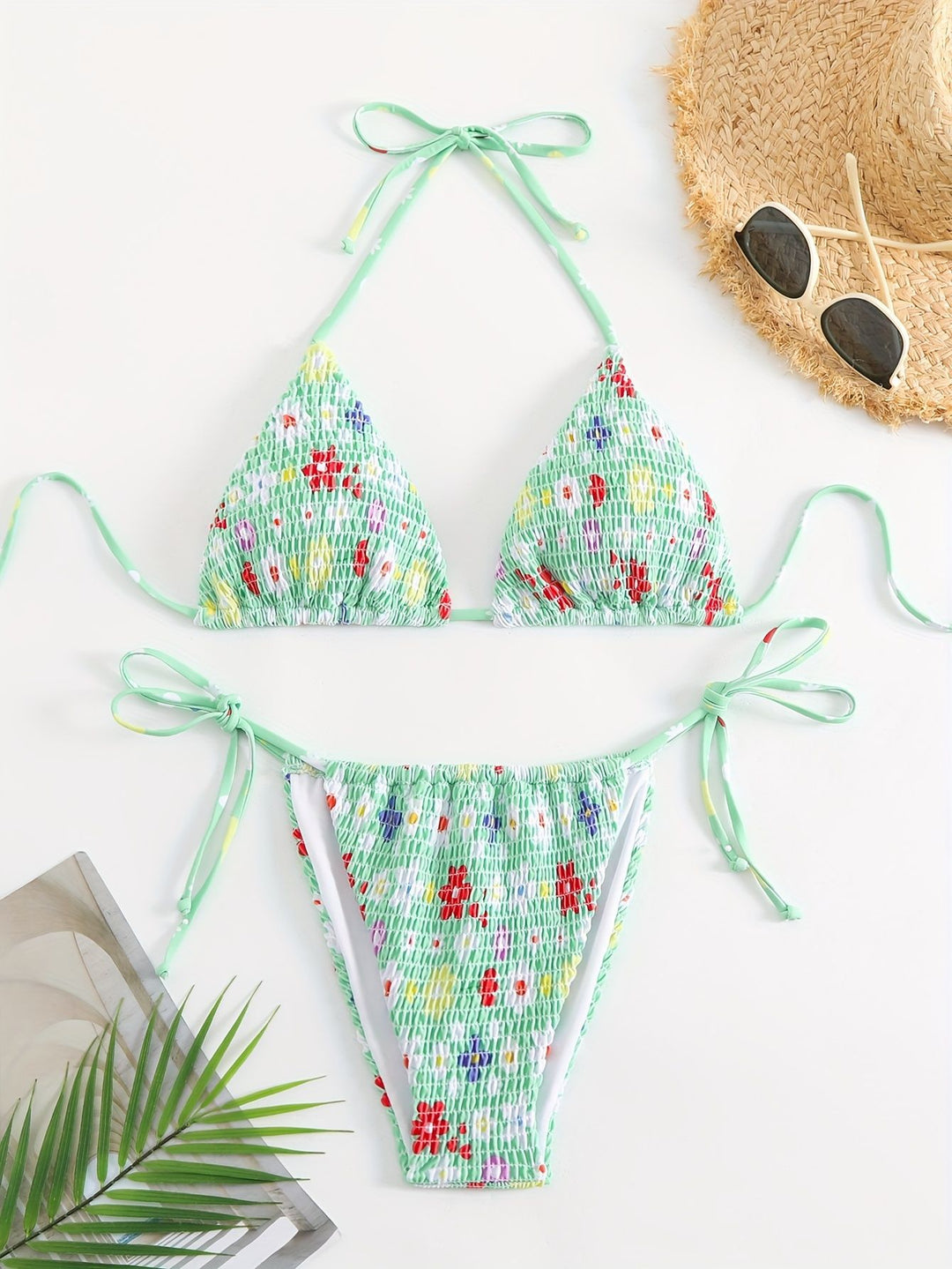 Damen Triangel-Bikini-Set mit floralem Design Drune