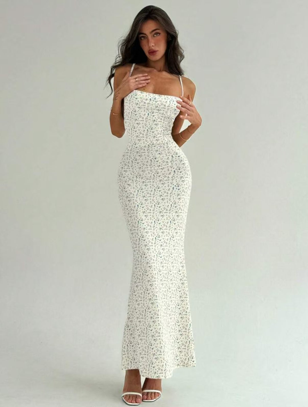 Damen Elegantes Maxikleid mit floralem Muster und schmalem Schnitt Drune