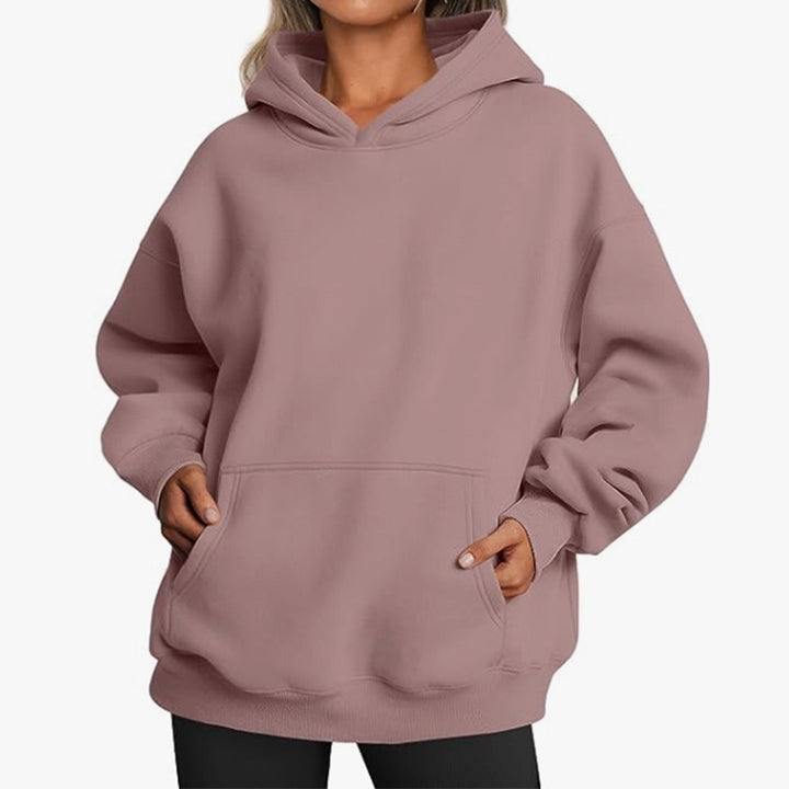 Damen lässiger Oversized Hoodie mit Kängurutasche Drune