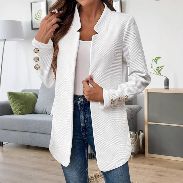 Damen Moderne Blazerjacke mit strukturiertem Design und eleganten Knopfdetails Drune