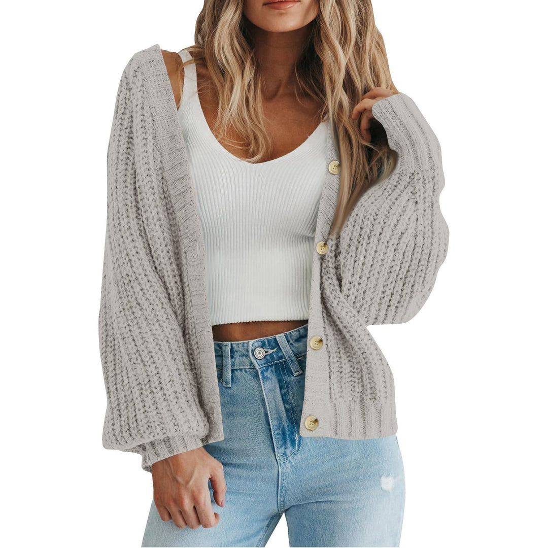 Damen Grobstrick-Cardigan mit Knopfdetails und weitem Schnitt Drune