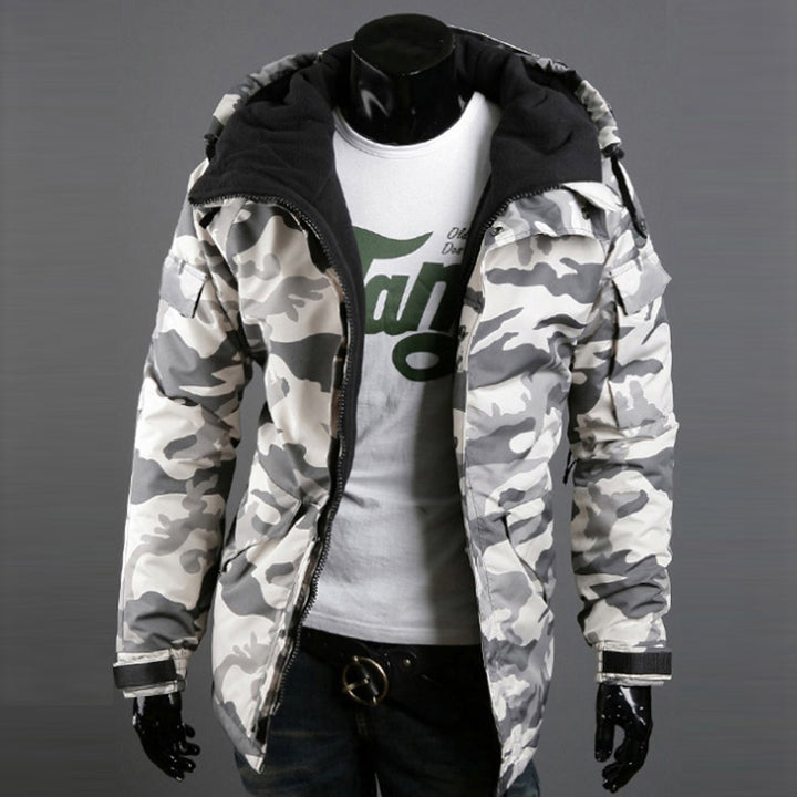 Herren nan gefütterte Parka-Jacke mit Kapuze isolierter Steppfüllung und multifunktionalen Taschen Drune