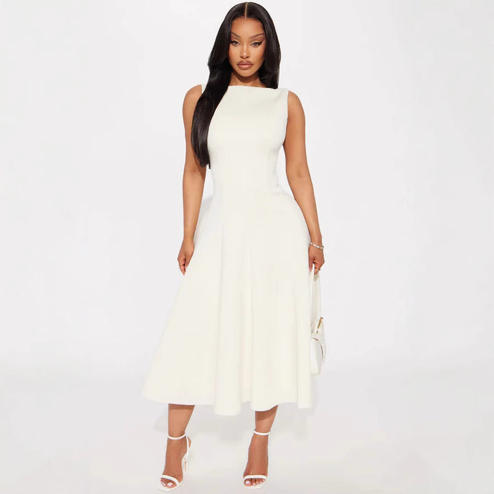 Damen Elegantes zeitloses Cocktailkleid mit schwingendem Rock und minimalistischer Silhouette Drune
