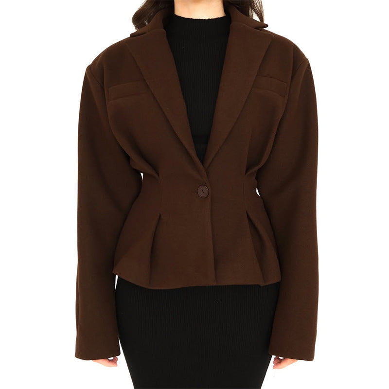 Damen taillierte Blazerjacke mit stylishen Taschen Drune