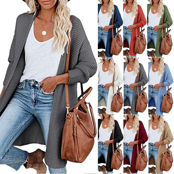Damen Grobstrick-Cardigan mit lässigem Schnitt und offenen Kanten Drune