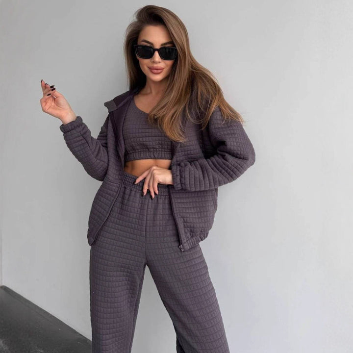 Damen Freizeitliche Lounge-Kombination aus gepolsterter Jacke und Top Drune