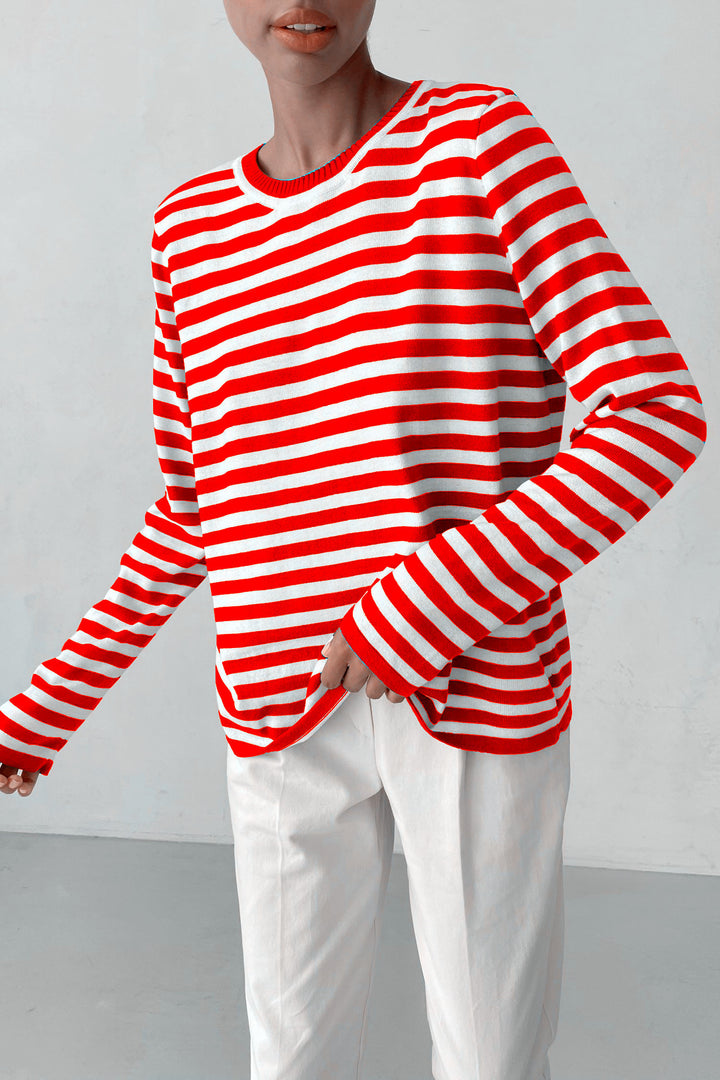 Damen gestreiftes Longsleeve-Shirt Drune