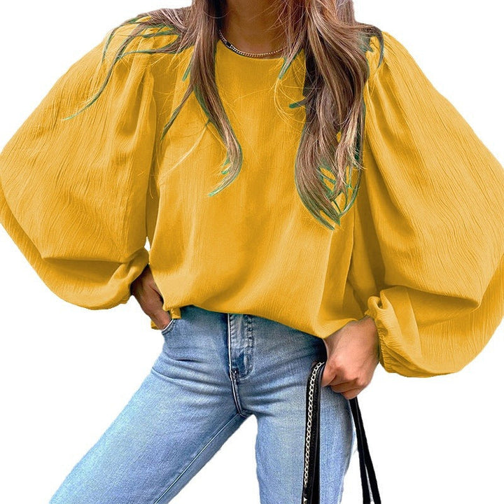Damen Elegante Bluse mit Puffärmeln Drune