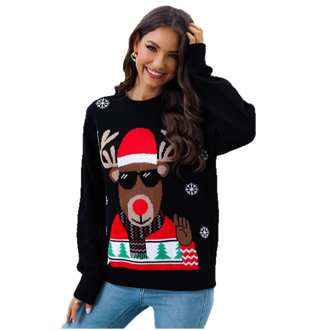 Damen Weihnachtspullover mit festlichem Rentiermotiv und weichem Material Drune
