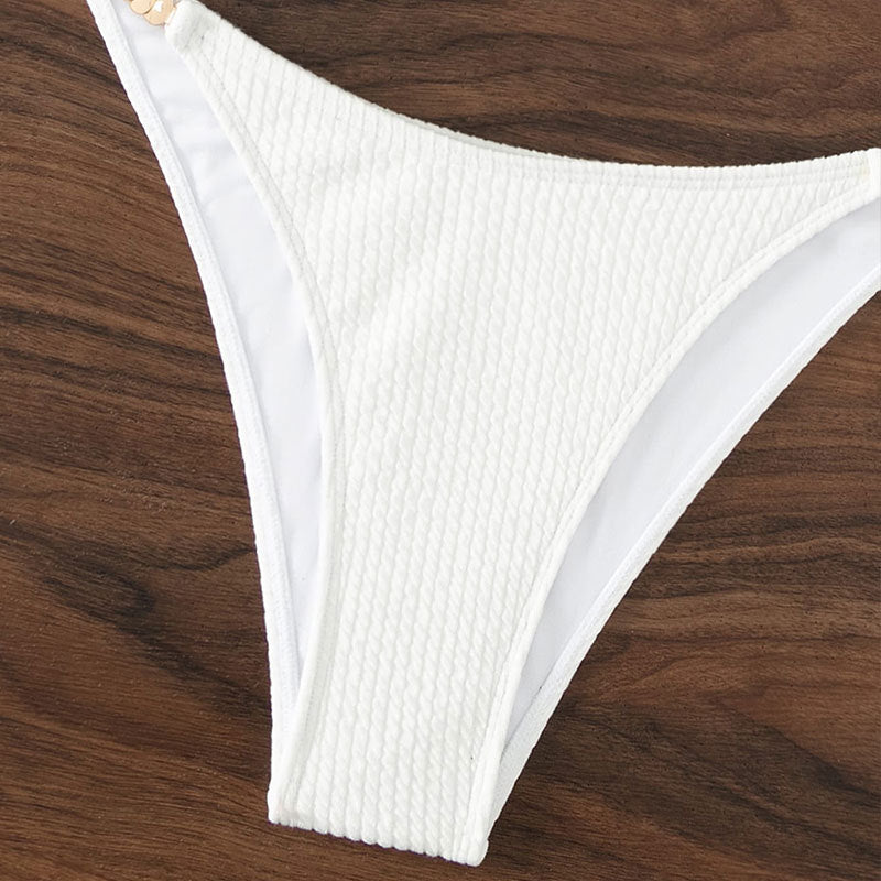 Damen Bandeau-Bikini mit strukturiertem Oberteil und verstellbaren Trägern Drune