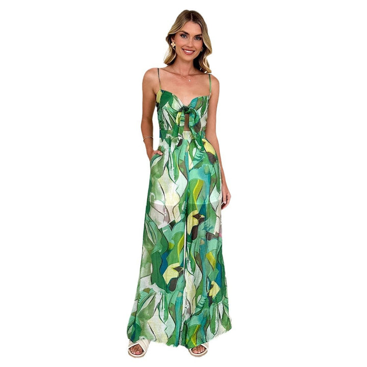 Damen Jumpsuit mit verspieltem Knotendetail und seitlichen Taschen Drune