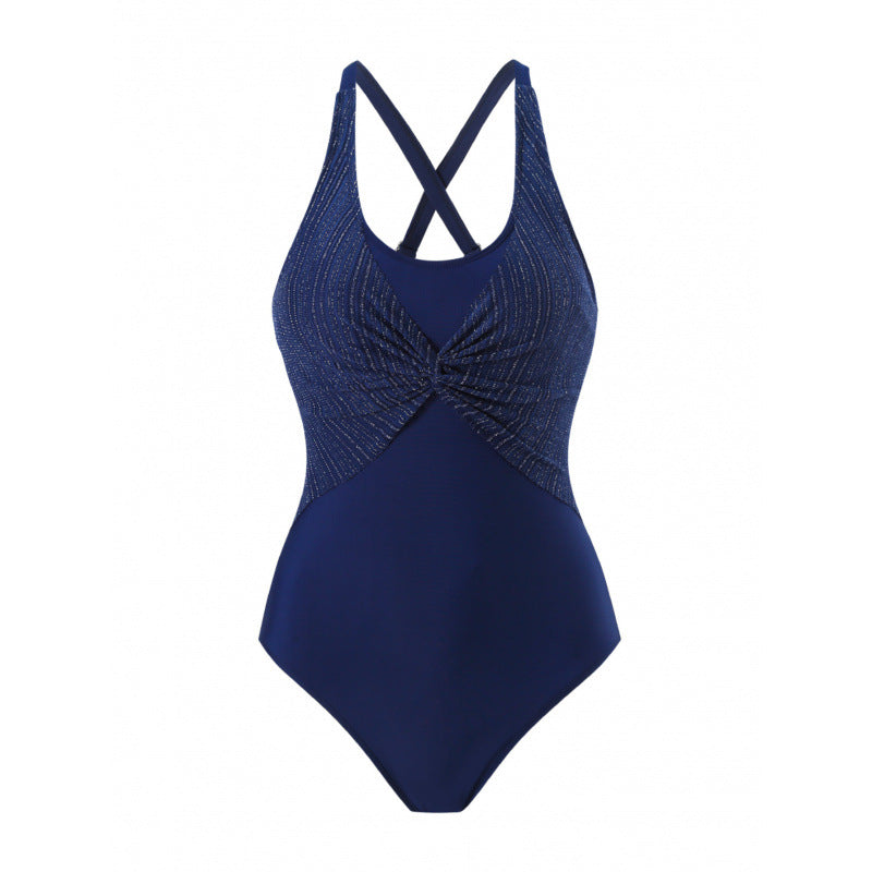 Damen Einteiler Badeanzug mit elegantem Wickeldesign Drune