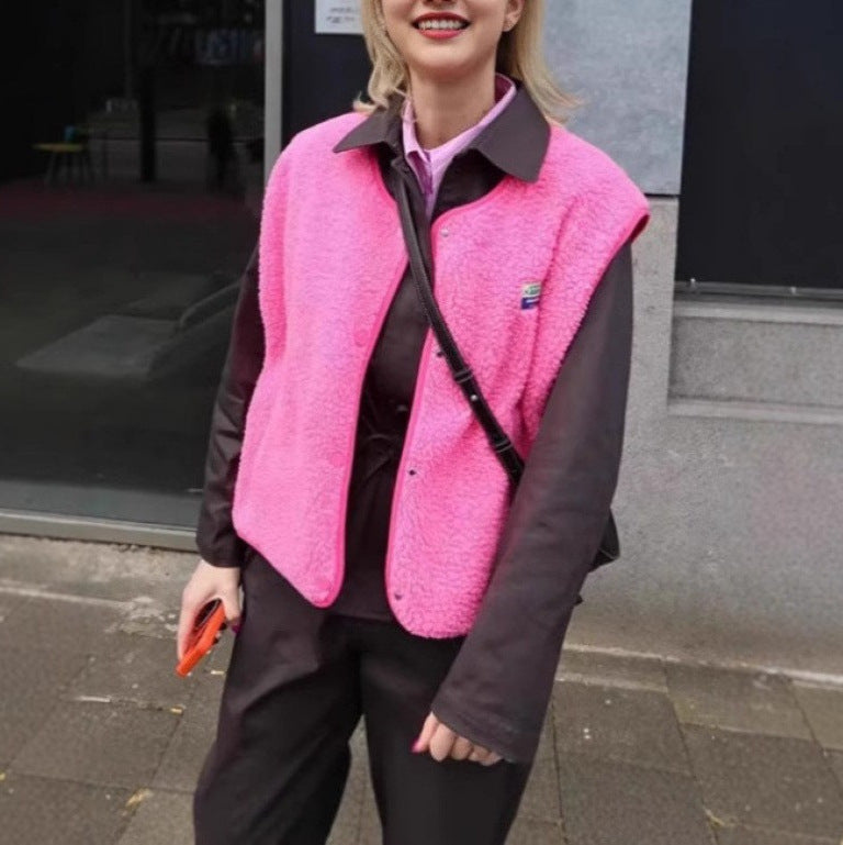Damen Fleece-Weste mit strukturiertem Design und praktischen Taschen Drune