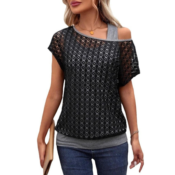 Damen Blouse mit floralen Applikationen Drune