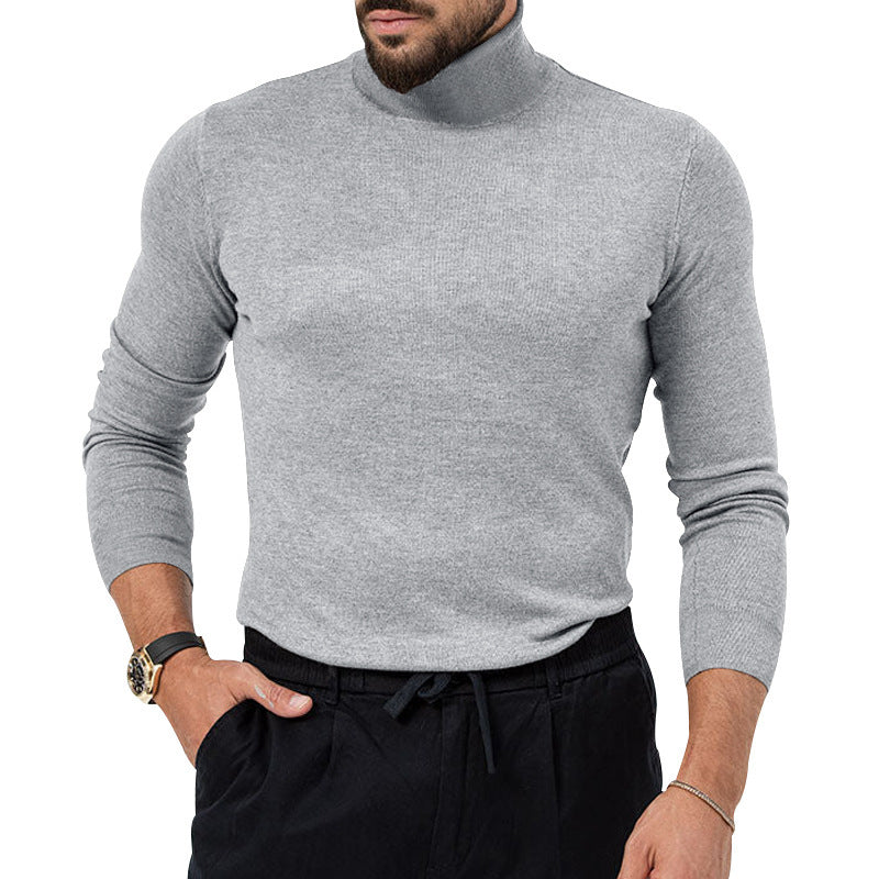 Herren Eleganter Rollkragenpullover aus weichem Strickstoff Drune