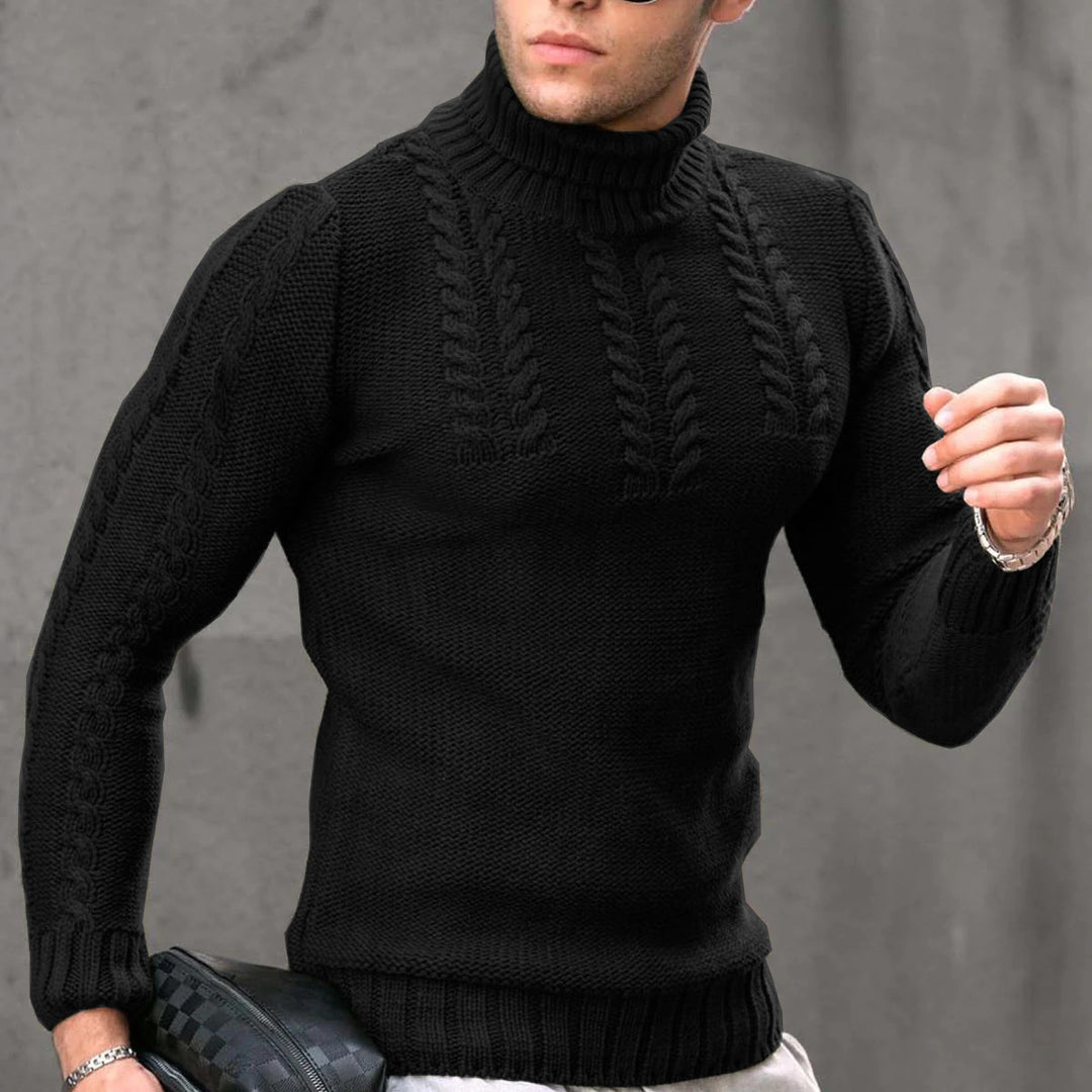 Herren Strickpullover mit hochstehendem Kragen Drune