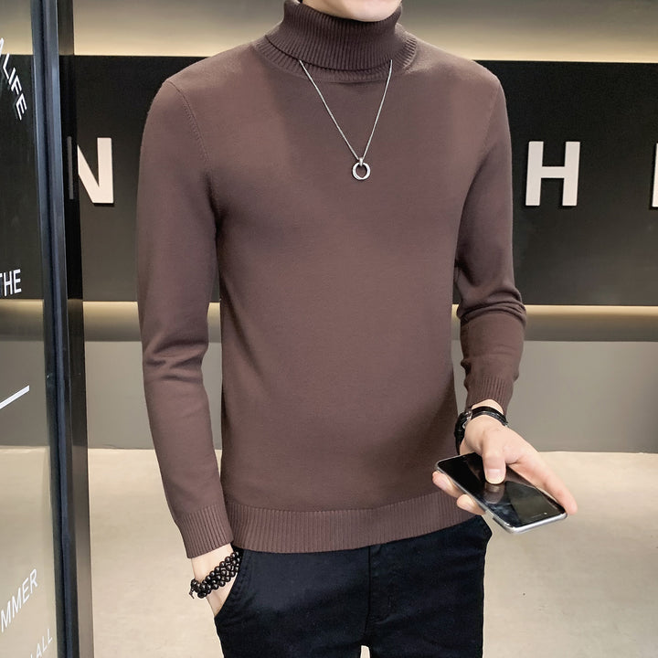 Herren Pullover mit hohem Kragen aus weicher Strickware Drune