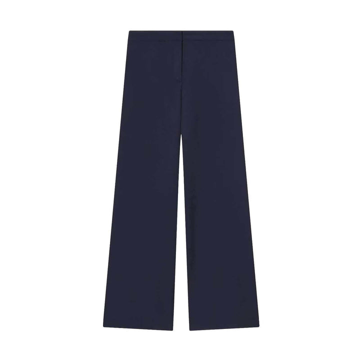 Damen nan elegante High‑Waist Weitbein-Anzughose mit flachem Bund und verdeckter Naht Drune