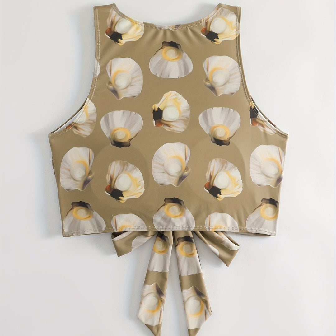 Damen Crop-Top mit modischem Knoten-Design Drune